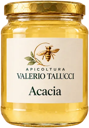 Barattolo di miele di acacia dell'Apicoltura Valerio Talucci