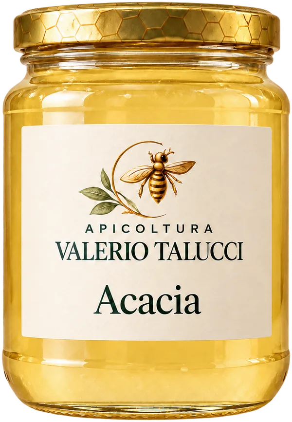 Barattolo di miele di acacia dell'Apicoltura Valerio Talucci