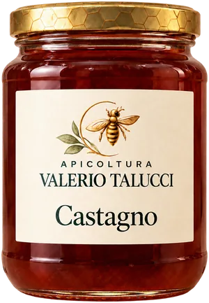 Barattolo di miele di castagno dell'Apicoltura Valerio Talucci